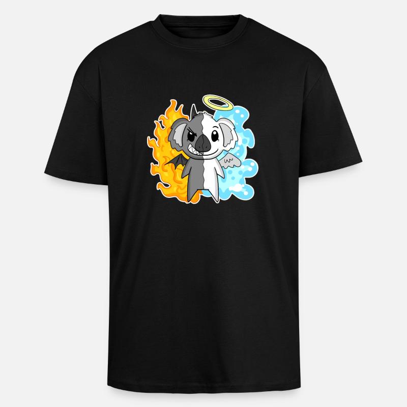 Koala - Anges et Diables - T-shirt unisexe oversize épais - noir