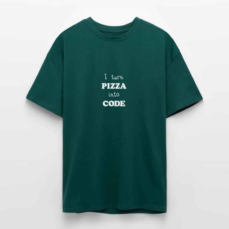 Je tourne Pizza dans le code de script programmeur Conception T-shirt unisexe oversize épais