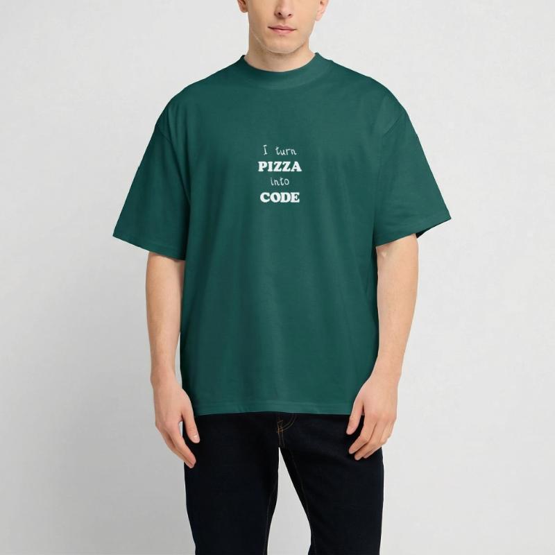 Je tourne Pizza dans le code de script programmeur Conception T-shirt unisexe oversize épais