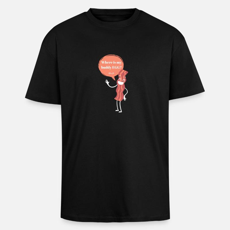 Bacon / EGG / Design / Baconstripes - Oversized Heavyweight Unisex T-Shirt - Schwarz