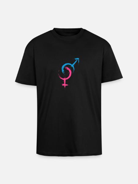 Hetero symbol heterosexuality - Unisex Oversized Heavyweight T-shirt - black