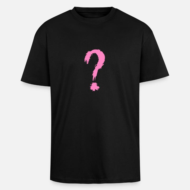 Fragezeichen - Oversized Heavyweight Unisex T-Shirt - Schwarz