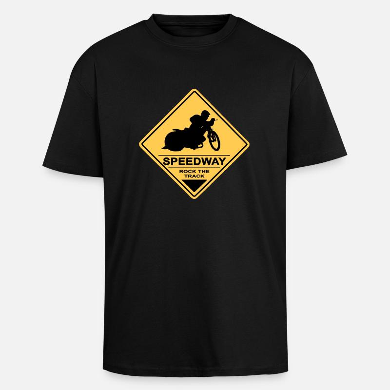 Speedway - T-shirt unisexe oversize épais - noir