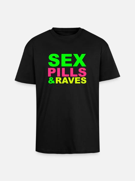 Sex Pills Raves - Unisex Oversized Heavyweight T-shirt - black