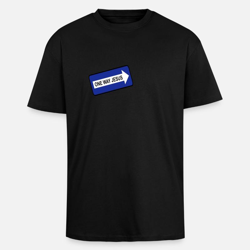 One Way Jesus - Oversized Heavyweight Unisex T-Shirt - Schwarz