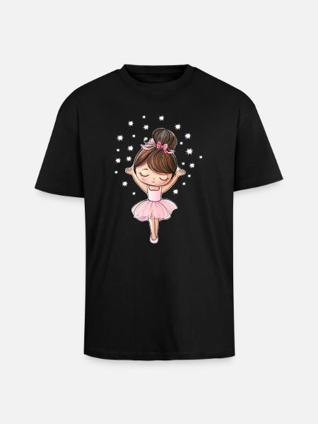 Ballerina mit Sternen - Oversized Heavyweight Unisex T-Shirt - Schwarz