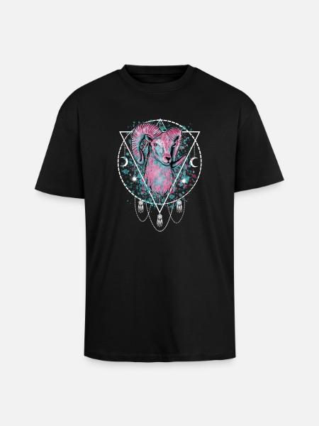 Ram Sterrenbeeld - Unisex oversized T-shirt van zware kwaliteit - zwart