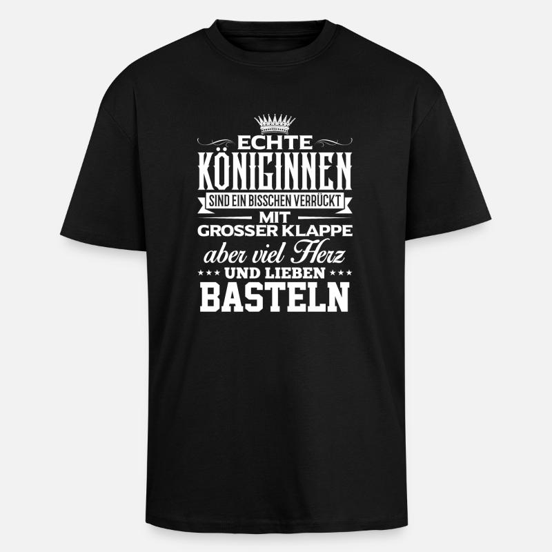 BASTELN - liebe - Oversized Heavyweight Unisex T-Shirt - Schwarz