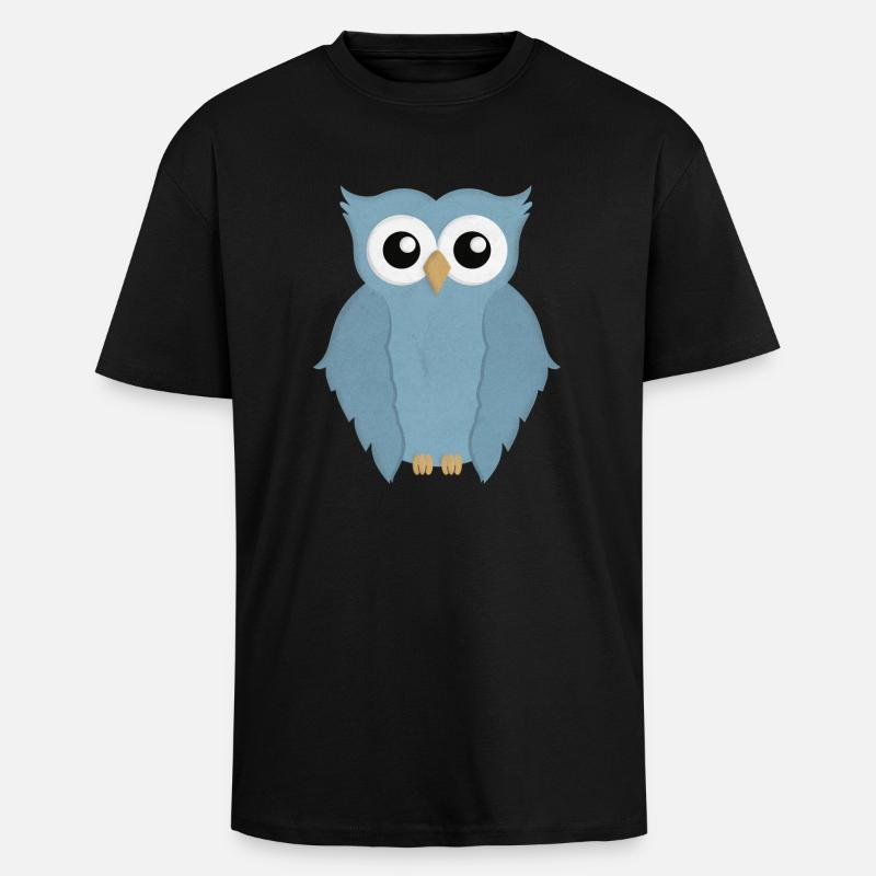 Eule - Oversized Heavyweight Unisex T-Shirt - Schwarz