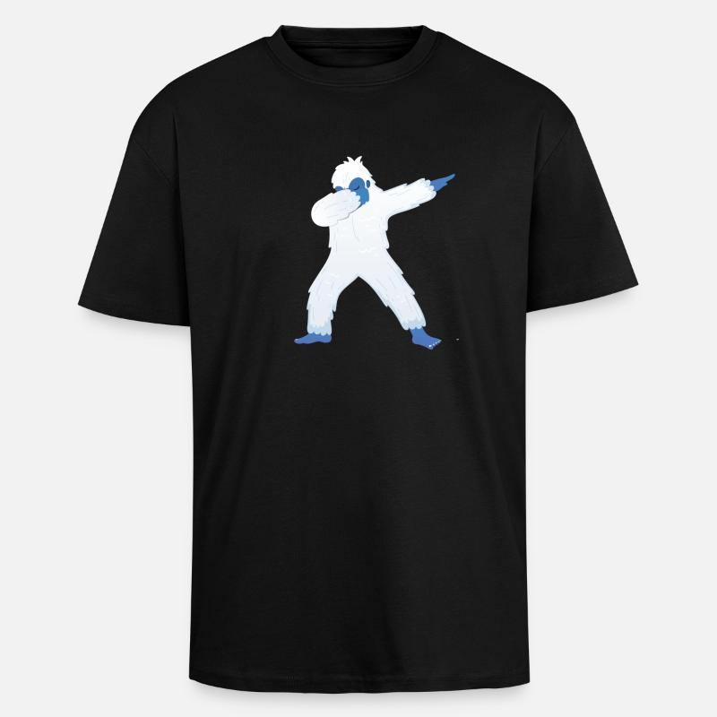 Dabbing Yeti Dab Dance - T-shirt unisexe oversize épais - noir
