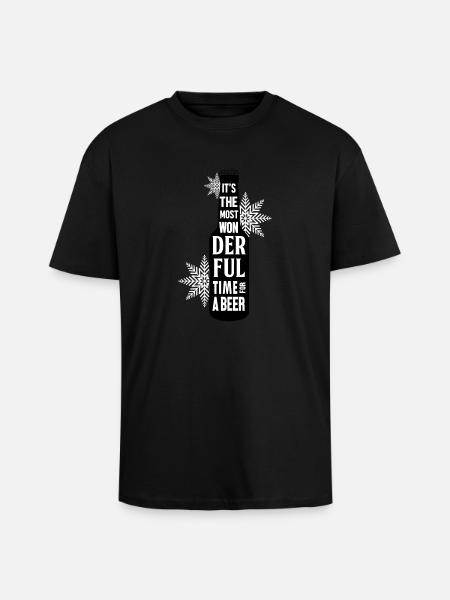 Bierzeit - Oversized Heavyweight Unisex T-Shirt - Schwarz