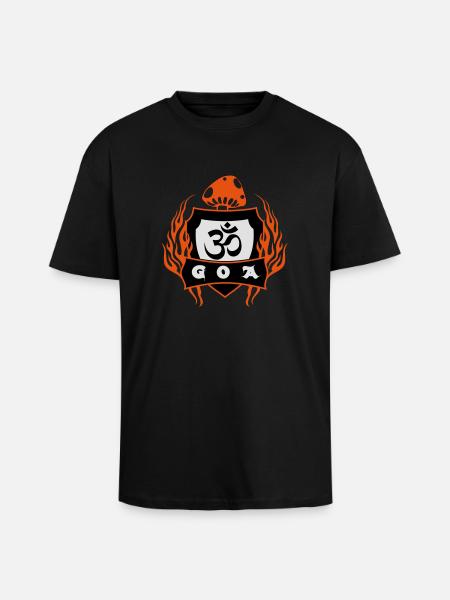 GOA aum om Zeichen - Oversized Heavyweight Unisex T-Shirt - Schwarz
