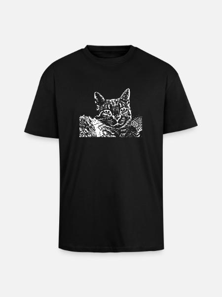 Chat Blanc Blanc Chats - T-shirt unisexe oversize épais - noir