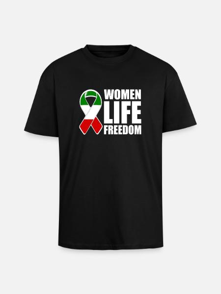 Women life freedom - Unisex Oversized Heavyweight T-shirt - black