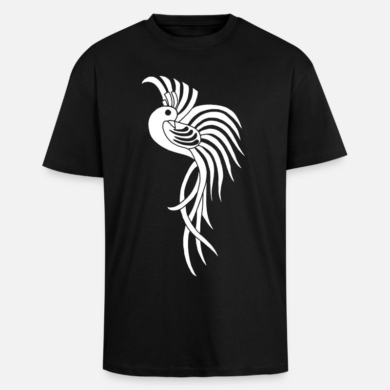 Weißer Vogel des Paradieses - Oversized Heavyweight Unisex T-Shirt - Schwarz