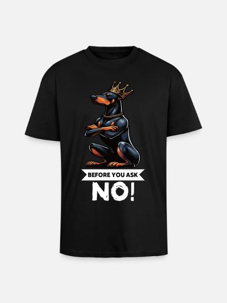 Avant de demander à Dobermann, Dobermannbesitzer - T-shirt unisexe oversize épais - noir