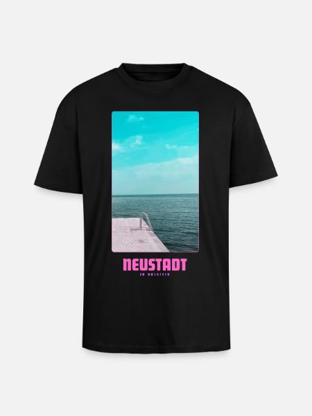 Neustadt in Holstein _ Ostsee  - Oversized Heavyweight Unisex T-Shirt - Schwarz