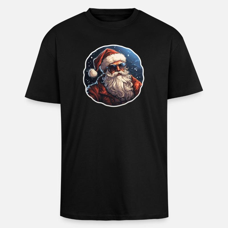 Père Noël - illustration - T-shirt unisexe oversize épais - noir