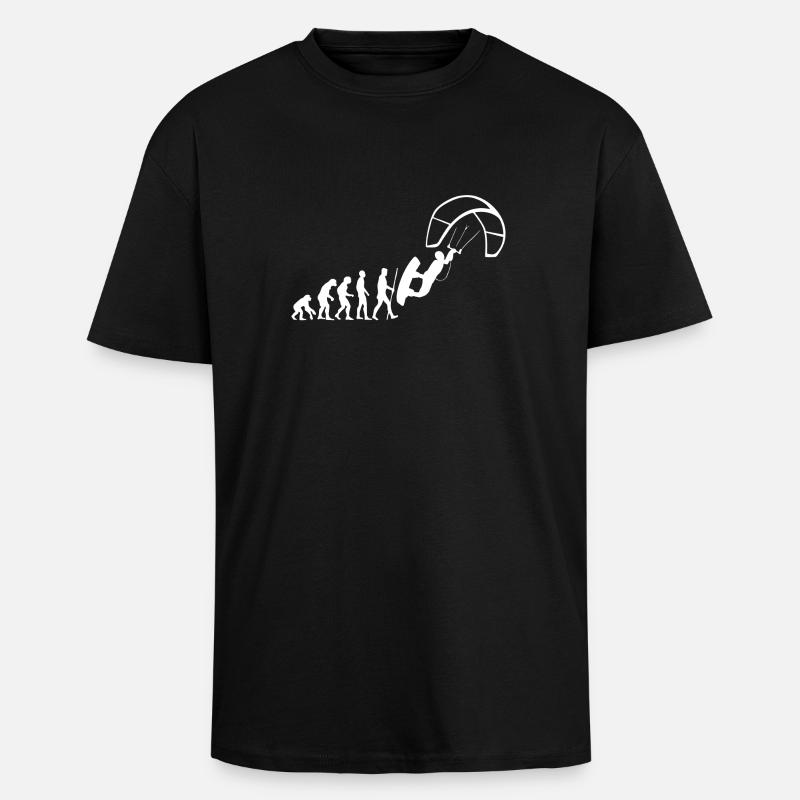 Évolution du cerf-volant - T-shirt unisexe oversize épais - noir