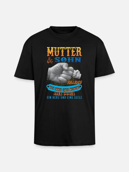 Mutter und sohn - Oversized Heavyweight Unisex T-Shirt - Schwarz