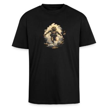Diver - Unisex Oversized Heavyweight T-shirt - black - Front - Alina (178cm) & Michal (187cm)