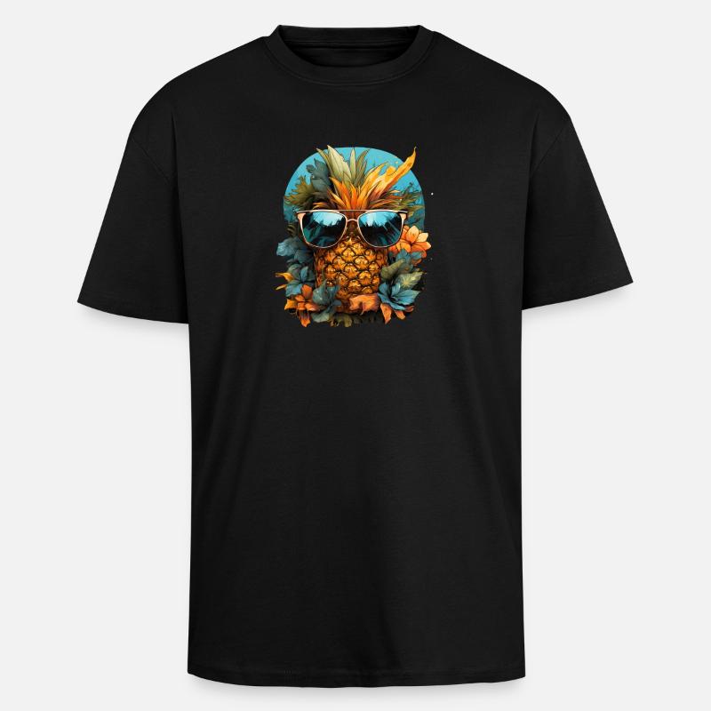 Pineapple - Unisex Oversized Heavyweight T-shirt - black