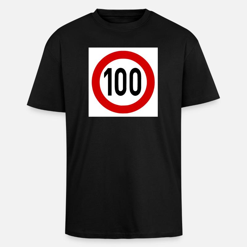 Speed limit 100 - Unisex Oversized Heavyweight T-shirt - black