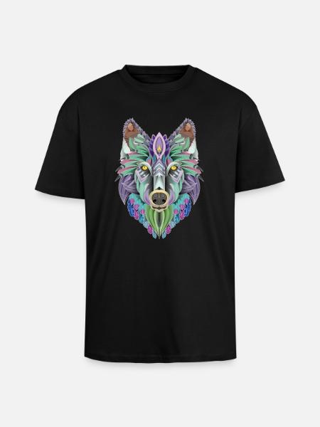 totem of the wolf - Unisex Oversized Heavyweight T-shirt - black