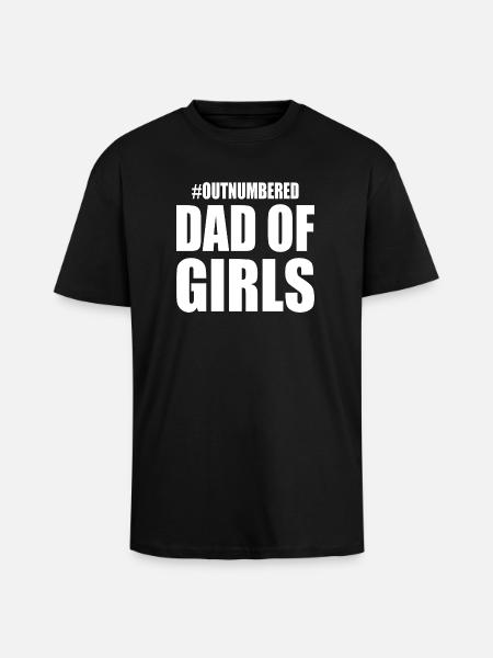 Dad of girls - Unisex Oversized Heavyweight T-shirt - black