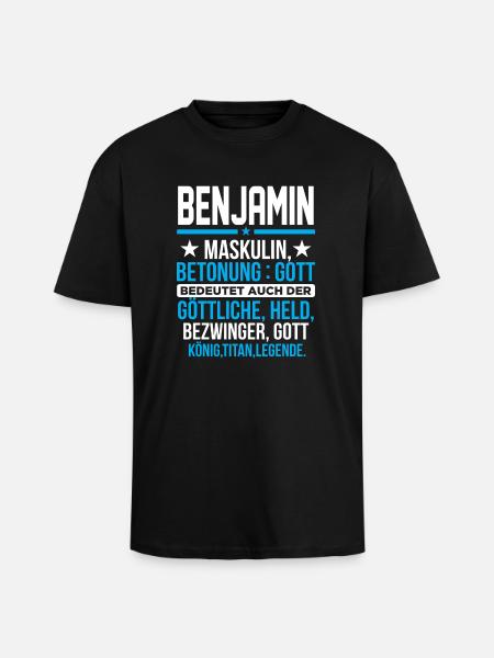 BENJAMIN - Titan - Oversized Heavyweight Unisex T-Shirt - Schwarz