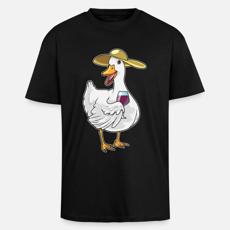 Duck red wine - Unisex Oversized Heavyweight T-shirt - black