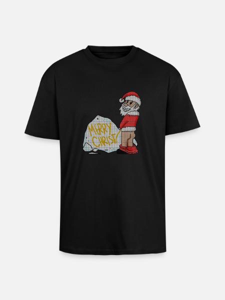 Ugly Christmas Funny - Unisex Oversized Heavyweight T-shirt - black