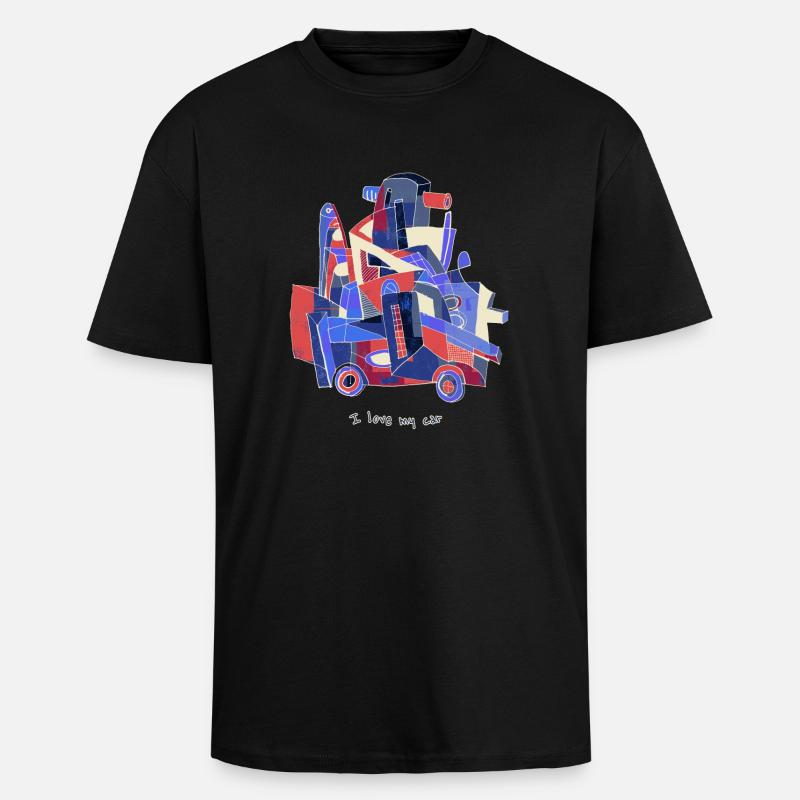 Ich liebe mein Auto - Oversized Heavyweight Unisex T-Shirt - Schwarz