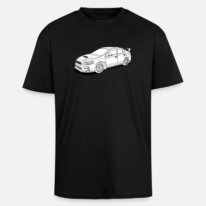 wrx sti white - Oversized Heavyweight Unisex T-Shirt - Schwarz