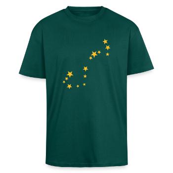 Scorpio constellation - Unisex Oversized Heavyweight T-shirt - hunter green - Front - Alina (178cm) & Michal (187cm)