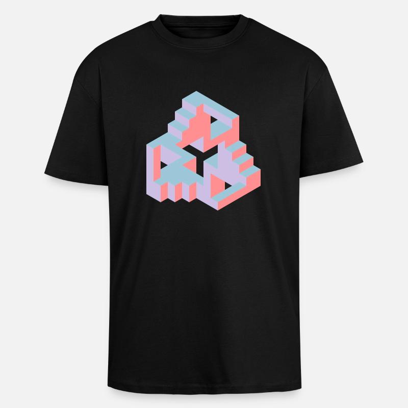 Impossible Figures 77B - Unisex Oversized Heavyweight T-shirt - black