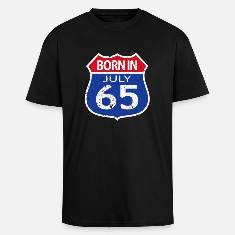 Born in July 1965 - Unisex Oversized Heavyweight T-shirt - black