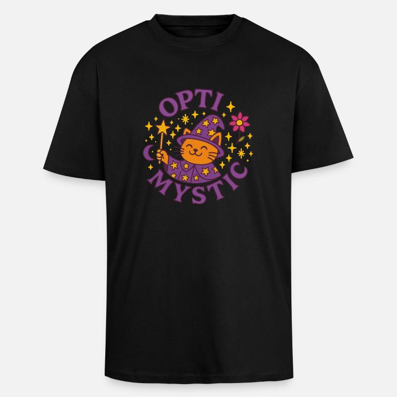 Opti Mystik - Oversized Heavyweight Unisex T-Shirt - Schwarz