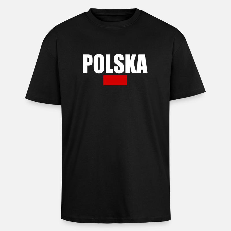 Polen - Oversized Heavyweight Unisex T-Shirt - Schwarz