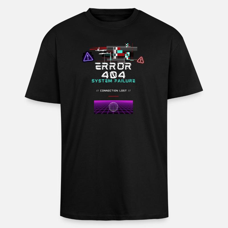 Cyberpunk & Static - Oversized Heavyweight Unisex T-Shirt - Schwarz