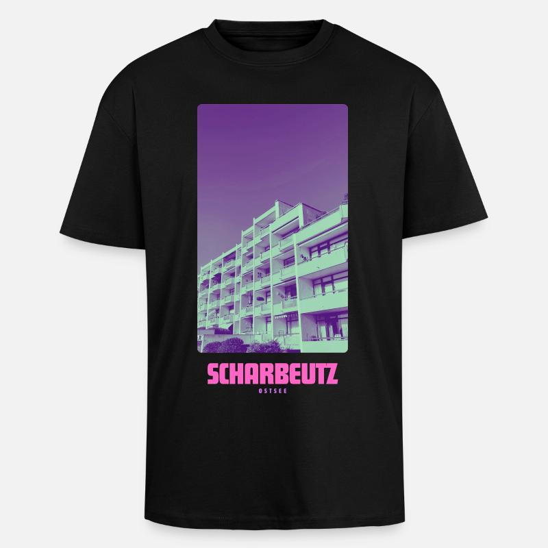 Scharbeutz Ostsee - Oversized Heavyweight Unisex T-Shirt - Schwarz