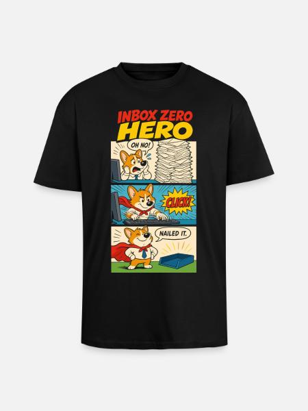 Inbox Zero Büroheld - Oversized Heavyweight Unisex T-Shirt - Schwarz