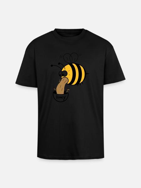 making of honey - bee :-) - Unisex Oversized Heavyweight T-shirt - black