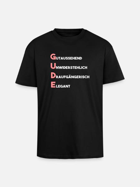 Gude - Oversized Heavyweight Unisex T-Shirt - Schwarz