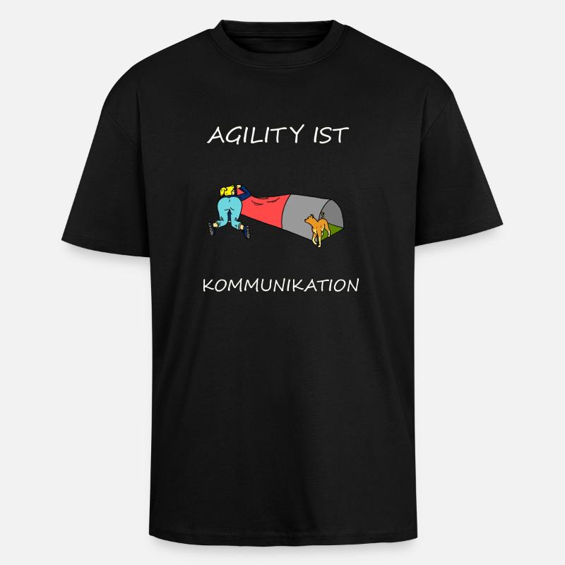 Agility is - communication - Unisex Oversized Heavyweight T-shirt - black