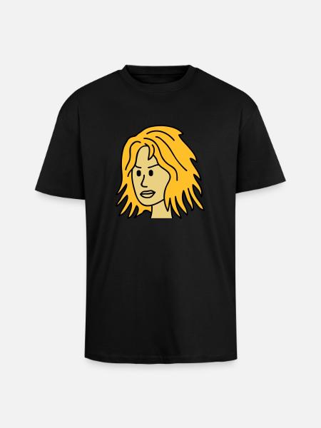 Angry Woman Face - Unisex Oversized Heavyweight T-shirt - black