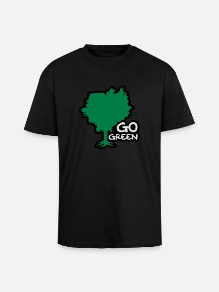 Go Green - Unisex Oversized Heavyweight T-shirt - black