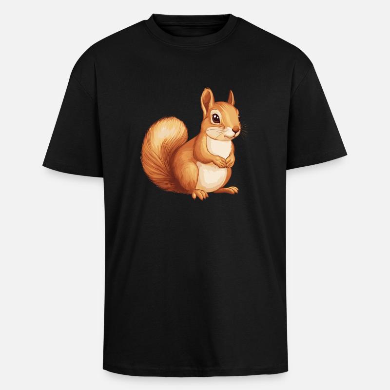 Eichhörnchen - Oversized Heavyweight Unisex T-Shirt - Schwarz