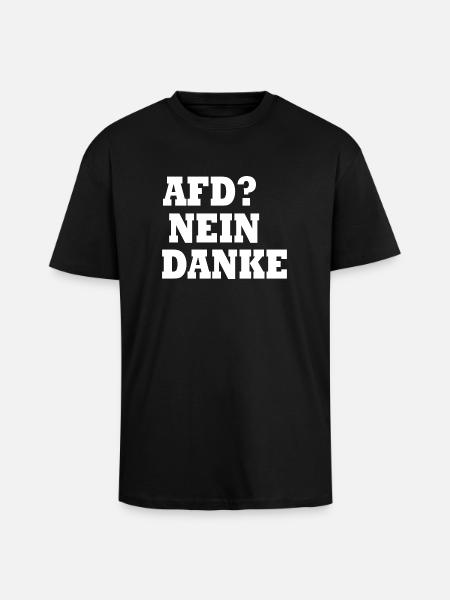 Afd nein danke - Oversized Heavyweight Unisex T-Shirt - Schwarz