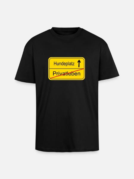 Hundeplatz Schild Neu - Oversized Heavyweight Unisex T-Shirt - Schwarz